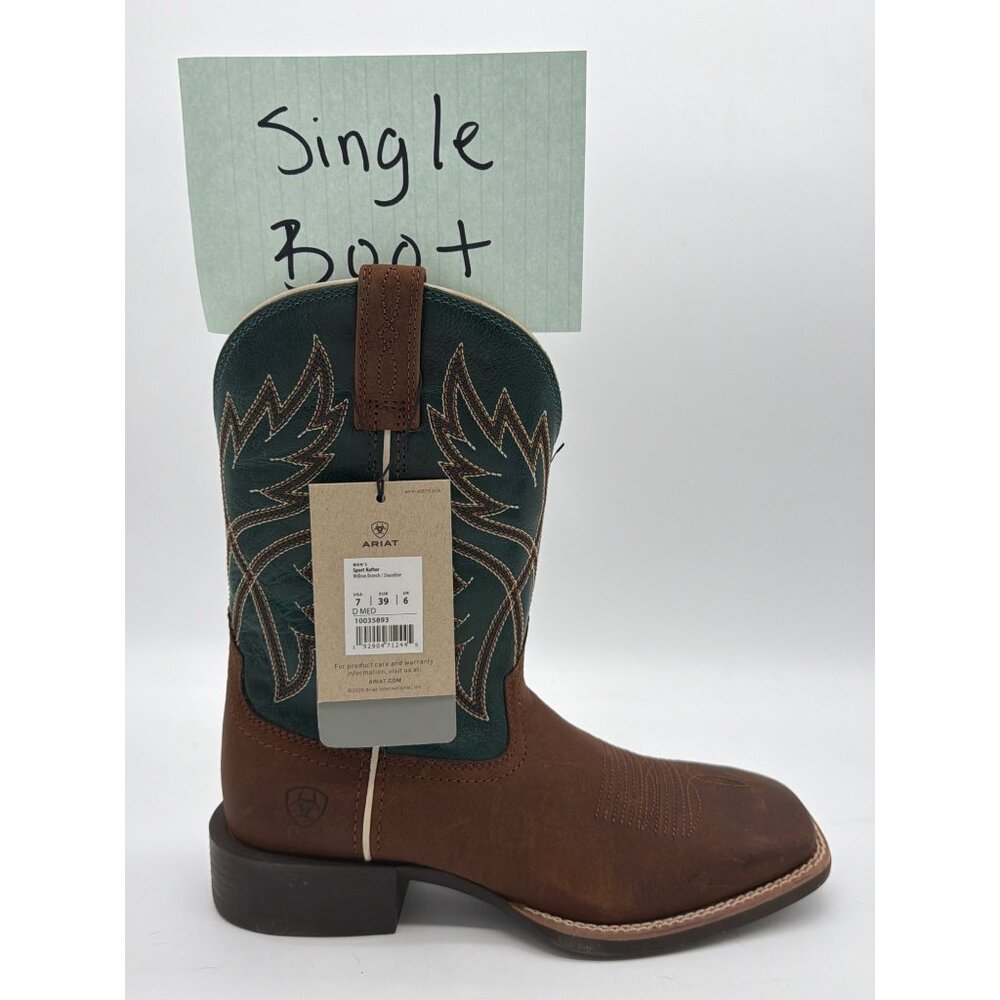 Ariat Womens Western Heritage Boot Single Right Brown & Teal Size 7 D Leather Cr